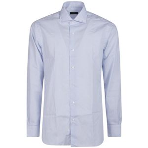 Barba Napoli, Heren, Overhemden, Blauw, Maat: M