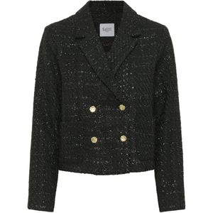 Saint Tropez, Dames, Jassen, Zwart, Maat: M Leer,