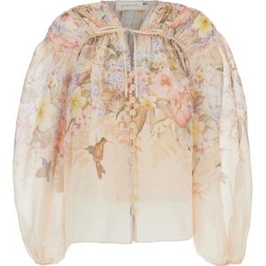 Zimmermann, Dames, Blouses & Shirts, Veelkleurig, Maat: L Linnen,