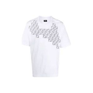 Fendi T-Hemden, Stijlvolle Collectie , White , Heren , Maat: XL