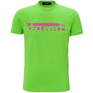 Dsquared2, Heren, Tops, Groen, Maat: M Katoen,