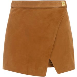 Elisabetta Franchi, Dames, Rokken, Bruin, Maat: M Vinyl,