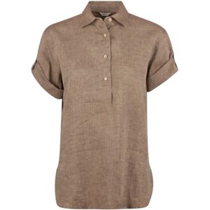 Stenströms, Dames, Blouses & Shirts, Bruin, Maat: S Linnen,