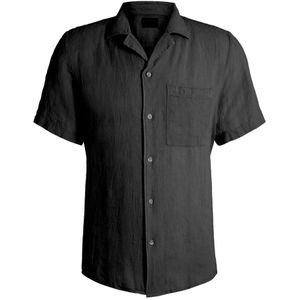 Hugo, Heren, Overhemden, Zwart, Maat: S Linnen,