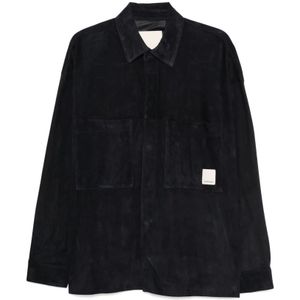 Emporio Armani - Herenshirt - Blu Notte - 100% Geitenleer