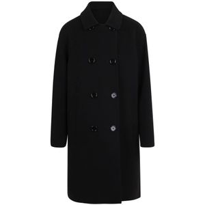 Max Mara, Dames, Mantels, Zwart, Maat: S Wol,