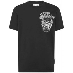 Philipp Plein, Heren, Tops, Zwart, Maat: M Katoen,
