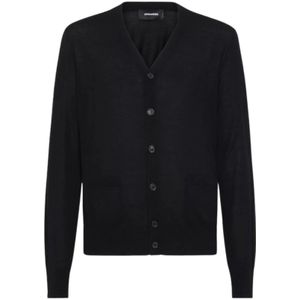 Dsquared2, Heren, Truien, Zwart, Maat: M Wol,