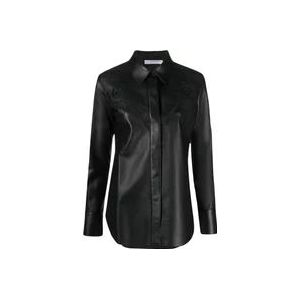 Chloé Zwarte Leren Shirt , Black , Dames , Maat: S