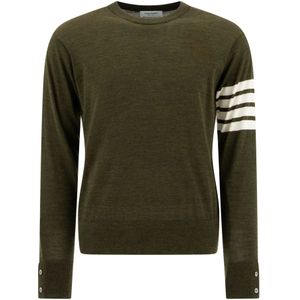 Thom Browne, Heren, Truien, Groen, Maat: M Wol,