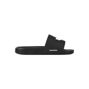 Dsquared2 Zwarte Heren Sandalen , Black , Heren , Maat: 39 EU