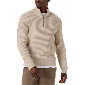 Selected Homme - Slhtom LS Knit Structure Half Zip - Vest - Beige