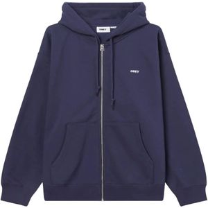 Obey, Heren, Sweatshirts & Hoodies, Blauw, Maat: S Katoen,