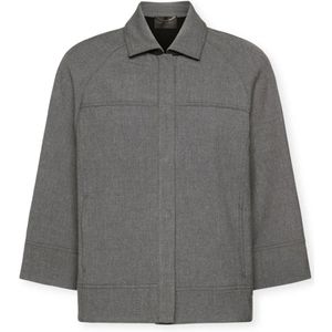 Elena Mirò, Dames, Jassen, Grijs, Maat: XL Nylon,