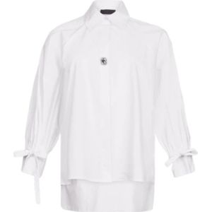 Liu Jo, Dames, Blouses & Shirts, Wit, Maat: 2XS Katoen,