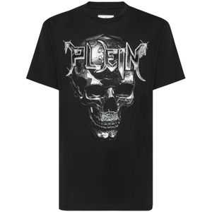 Philipp Plein, Heren, Tops, Zwart, Maat: S Katoen,