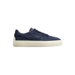 Tod's Zachte Nubuck Sneakers met Logo Inprenting , Blue , Heren , Maat: 40 EU