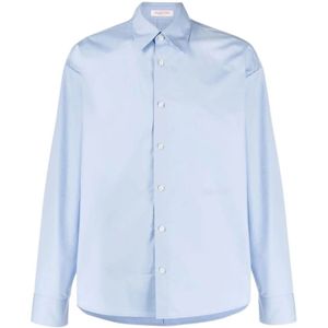Valentino Garavani, Heren, Overhemden, Blauw, Maat: XL Katoen,