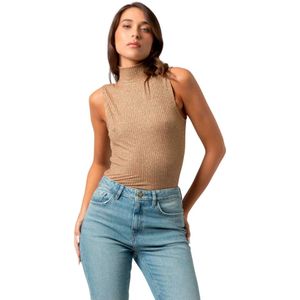 Kocca, Dames, Tops, Bruin, Maat: XS Leer,