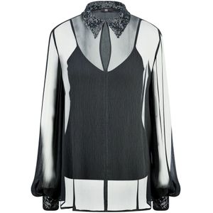 Riani, Dames, Blouses & Shirts, Zwart, Maat: S Chiffon,