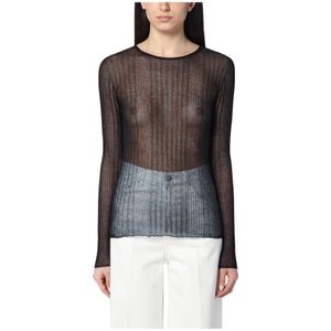 Roberto Collina, Dames, Tops, Zwart, Maat: M Katoen,