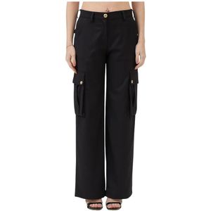 Just Cavalli, Dames, Broeken, Zwart, Maat: XS Viscose,