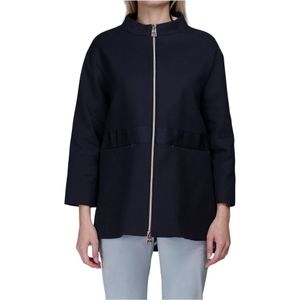 Herno, Dames, Mantels, Blauw, Maat: XS Katoen,