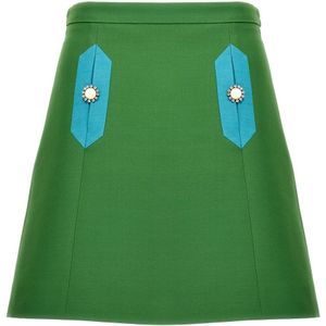 Valentino Garavani, Dames, Rokken, Groen, Maat: S Zijde,