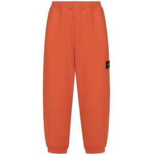 Stone Island, Heren, Broeken, Oranje, Maat: XL Katoen,
