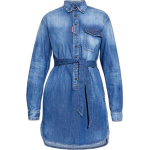 Dsquared2, Dames, Jurken, Blauw, Maat: 3XS Denim,