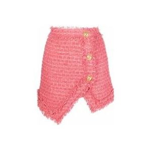 Balmain Korte Tweed Rok , Pink , Dames , Maat: M