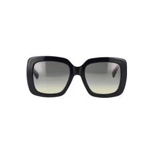 Gucci Vierkante zonnebril met GG Style handtekening , Black , Dames , Maat: 53 MM