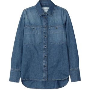 Closed, Dames, Overhemden, Blauw, Maat: M Denim,