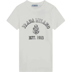 Prada, Dames, Tops, Wit, Maat: S Jersey,