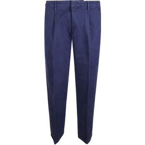 Fay, Heren, Broeken, Blauw, Maat: W35 Leer,