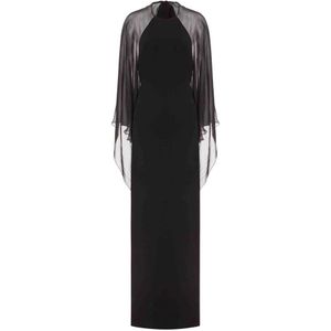 Alberta Ferretti, Dames, Jurken, Zwart, Maat: S Chiffon,