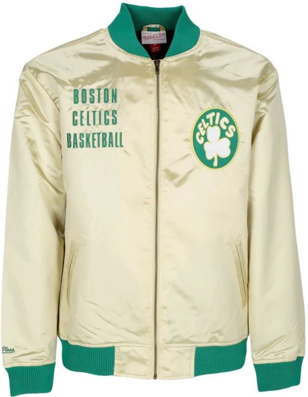 Mitchell & Ness - Boston Celtics Vintage - Lichtgewicht Satijnen Jas - Geel
