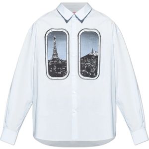 Kenzo, Heren, Overhemden, Blauw, Maat: 3XL Katoen,