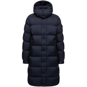 Moncler, Heren, Mantels, Blauw, Maat: L Nylon,