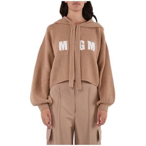 Msgm, Dames, Sweatshirts & Hoodies, Beige, Maat: S Kasjmier,