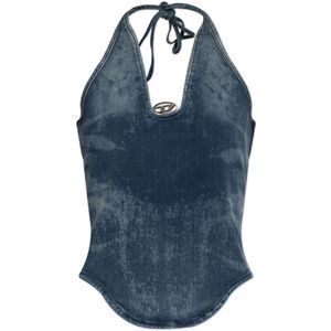 Diesel, Dames, Tops, Blauw, Maat: M Katoen,