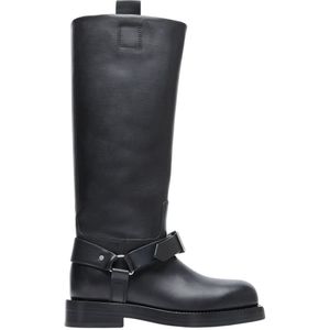 Burberry Italiaanse Leren Hoge Laarzen , Black , Dames , Maat: 37 1/2 EU