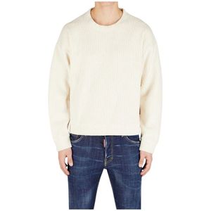 Dsquared2, Heren, Truien, Wit, Maat: M Katoen,