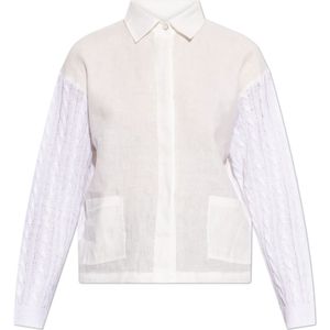 Max Mara, Dames, Blouses & Shirts, Wit, Maat: S Linnen,