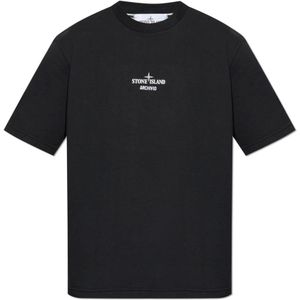Stone Island, Heren, Tops, Zwart, Maat: L Katoen,