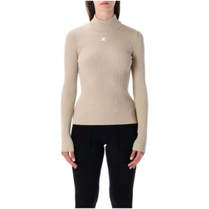 Courrèges, Dames, Truien, Beige, Maat: XS