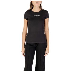 Armani Exchange, Dames, Tops, Zwart, Maat: S Katoen,