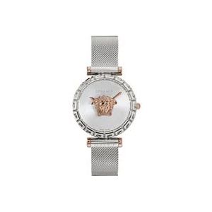 Versace Palazzo Empire Greca Zilveren Horloge , Gray , Dames , Maat: ONE Size