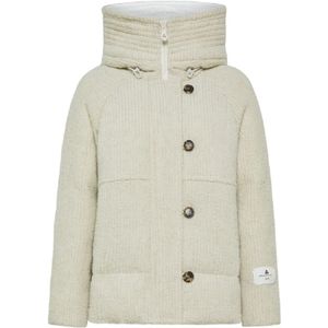 Peuterey Room Bouclé Wol Alpaca Jas , Beige , Dames , Maat: S