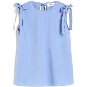 Max Mara, Dames, Tops, Blauw, Maat: XS Katoen,